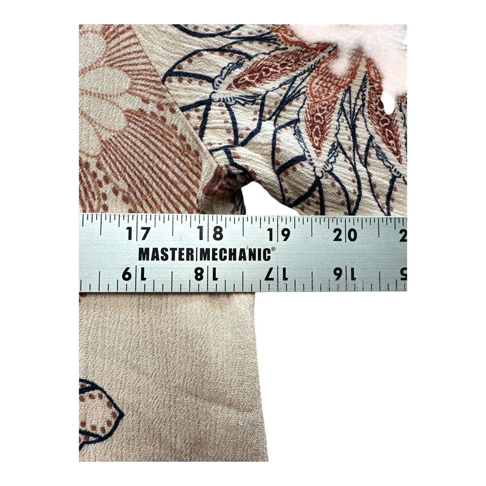 Bobeau Boho Floral Rayon Top Black Lace Trim Blouse S - Picture 9 of 10